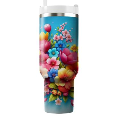 Spring Floral Fantasia  Tumbler Cups
