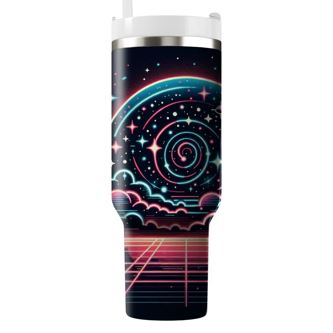 Cosmic Retro Lines  Personalized Tumblers