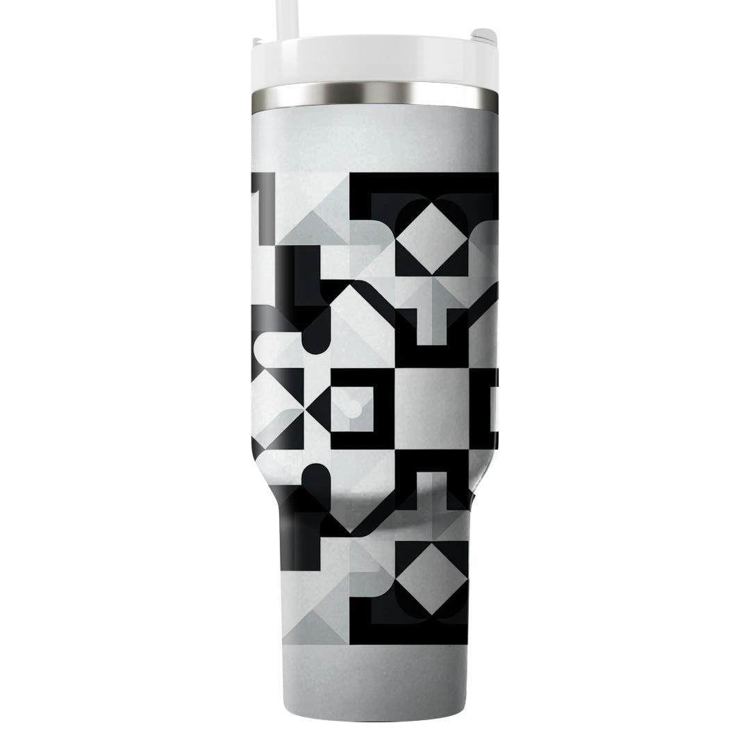 Chic Monochrome Squares  Decorative Tumblers