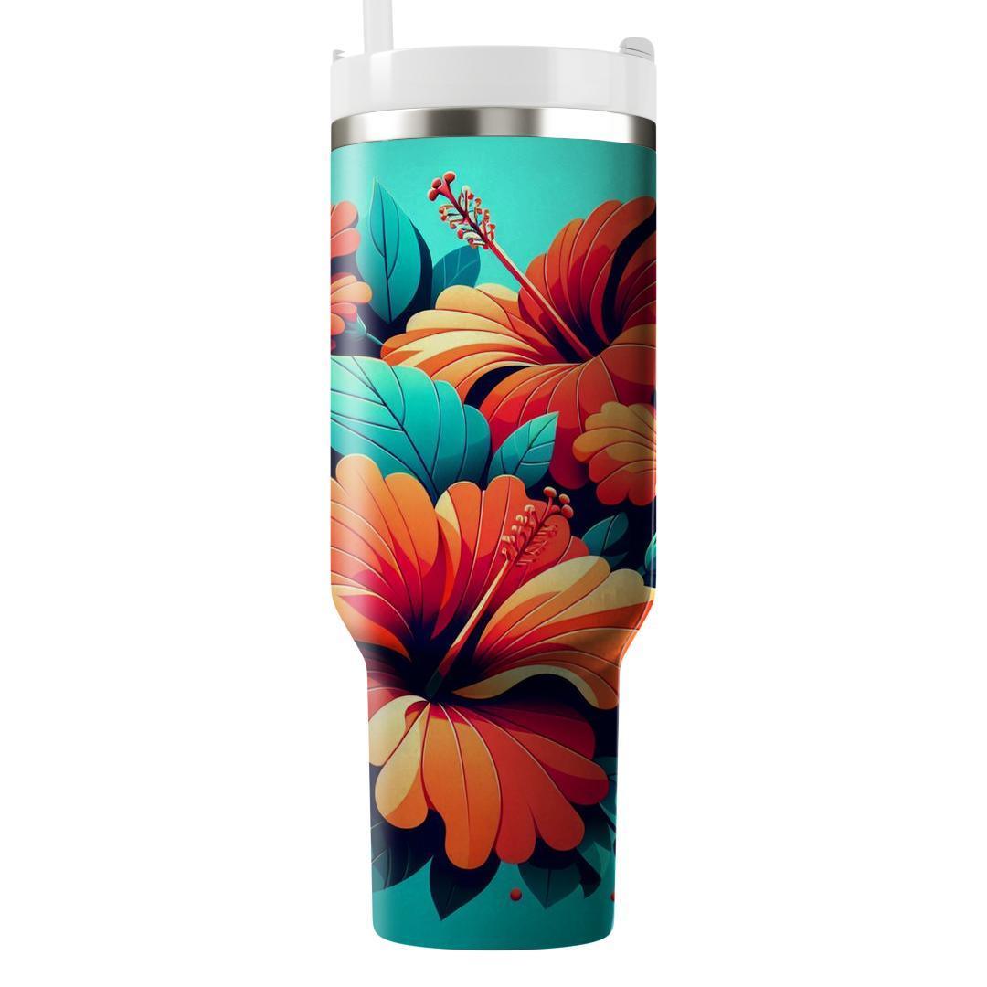 Fiery Hibiscus Splash  Insulated Tumblers