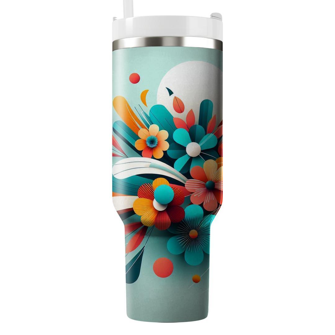 Funky Abstract Flowers  Custom Tumblers