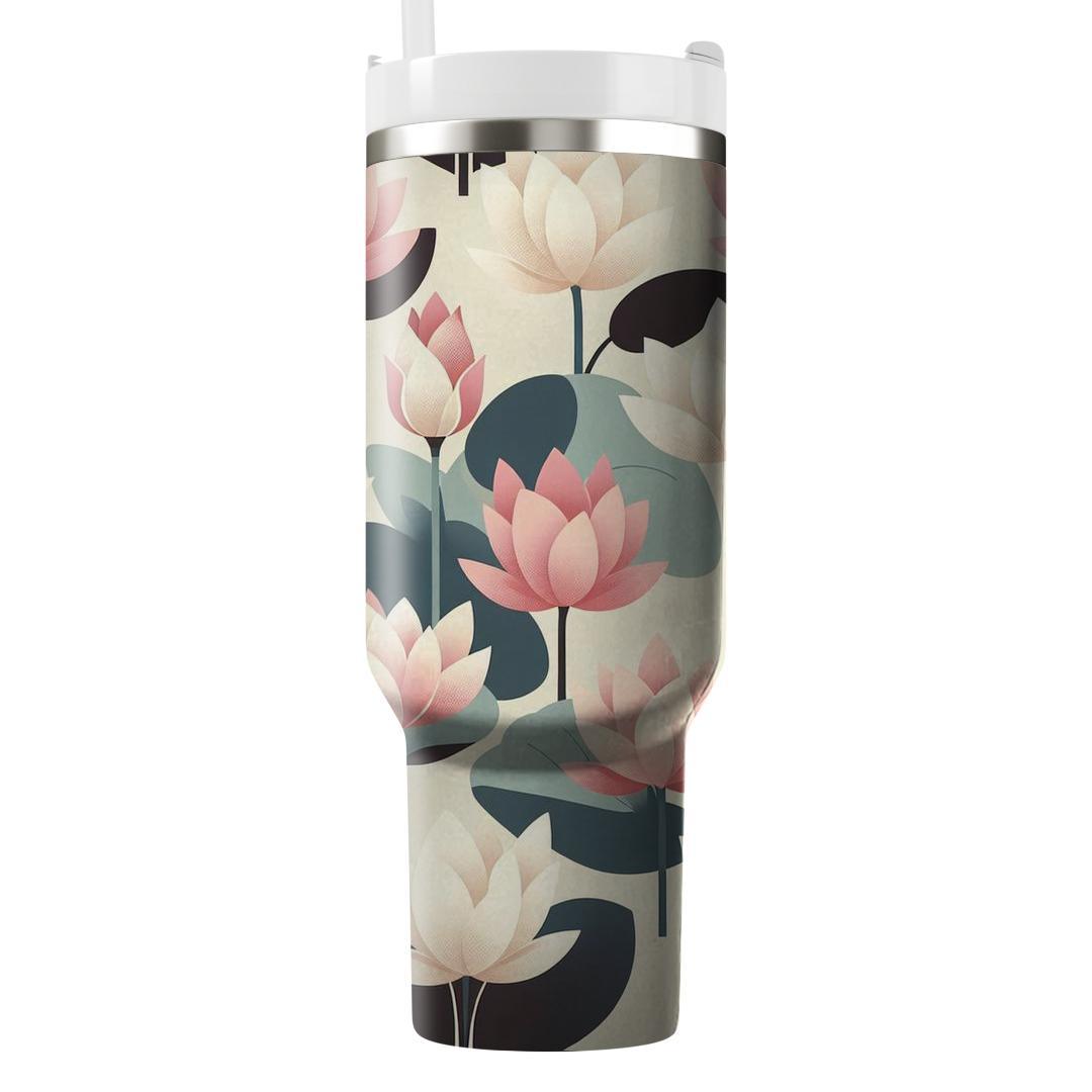 Elegant Lotus Flower  Decorative Tumblers