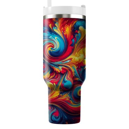 Vibrant Tie-dye Burst  Travel Tumblers