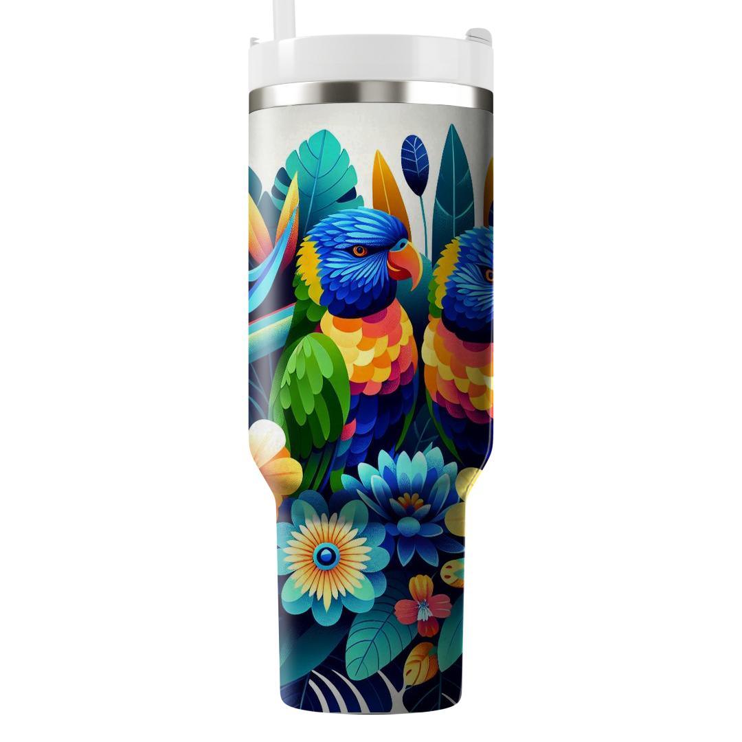 Rainbow Lorikeet Tropical  Travel Tumblers