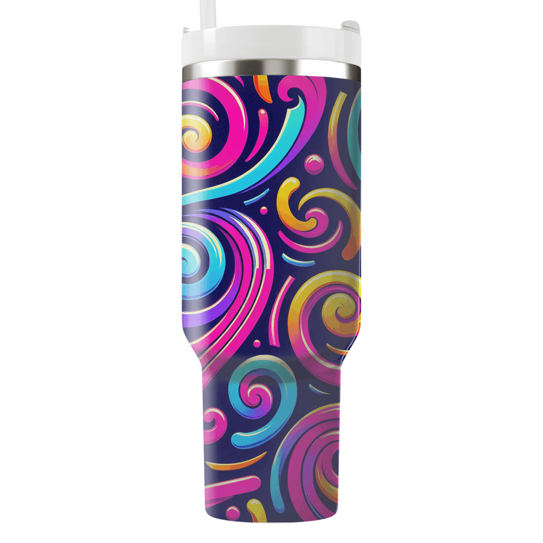 Retro Neon Swirls  Custom Tumblers