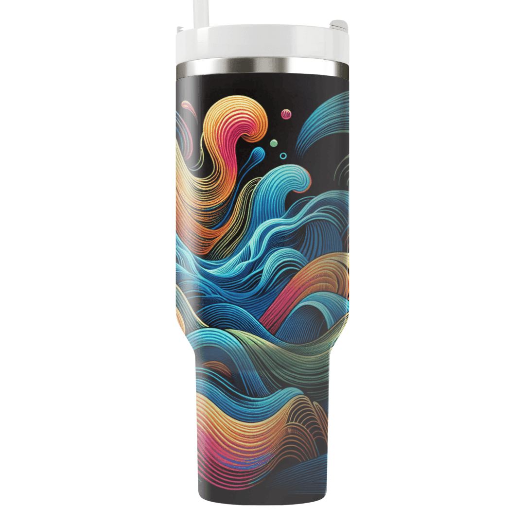 Electric Energy Waves Tumblers With Lids