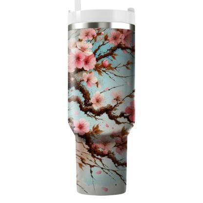 Spring Cherry Blossom Whimsy  Tumbler Cups