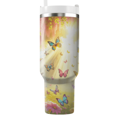 Radiant Butterfly Meadow  Tumblers With Lids