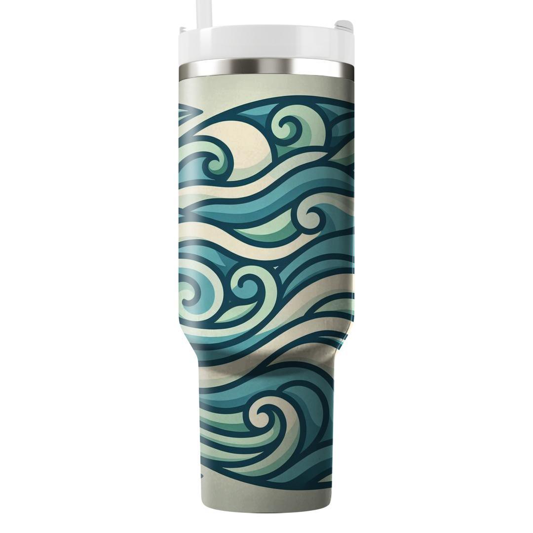 Stylized Waves Of Harmony  Custom Tumblers