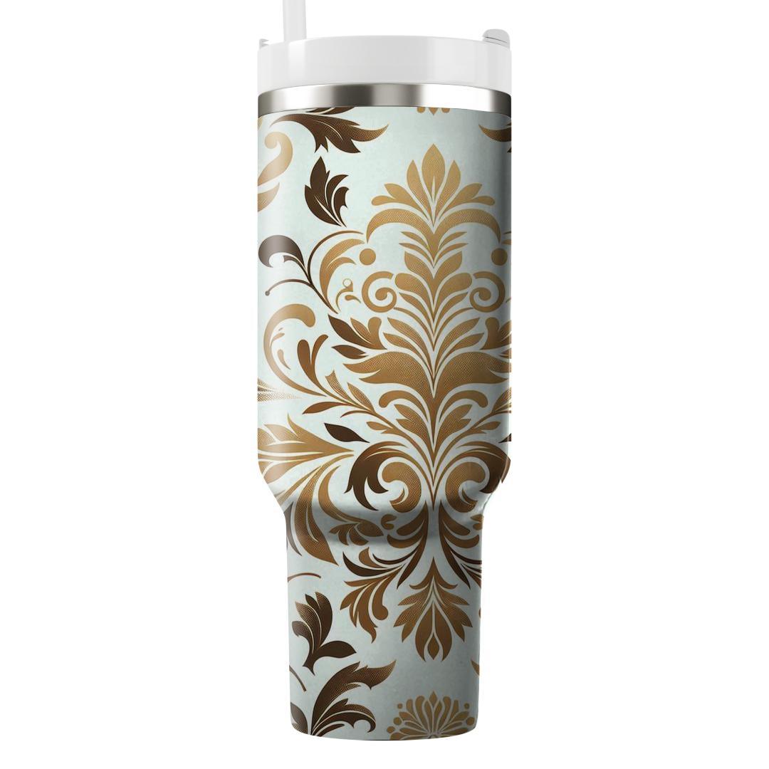 Elegant Gold Leaf Motif  Insulated Tumblers