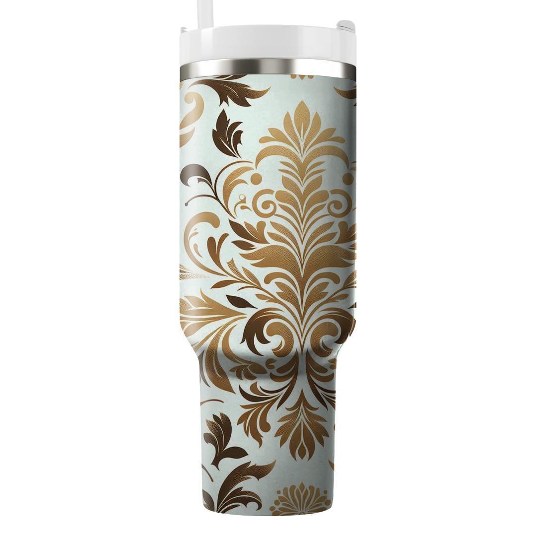 Elegant Gold Leaf Motif  Insulated Tumblers