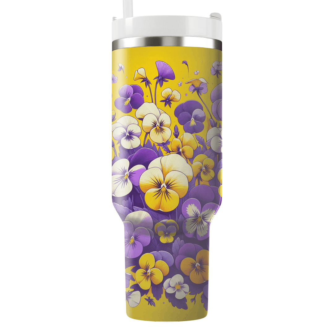 Vibrant Pansy Parade  Custom Tumblers