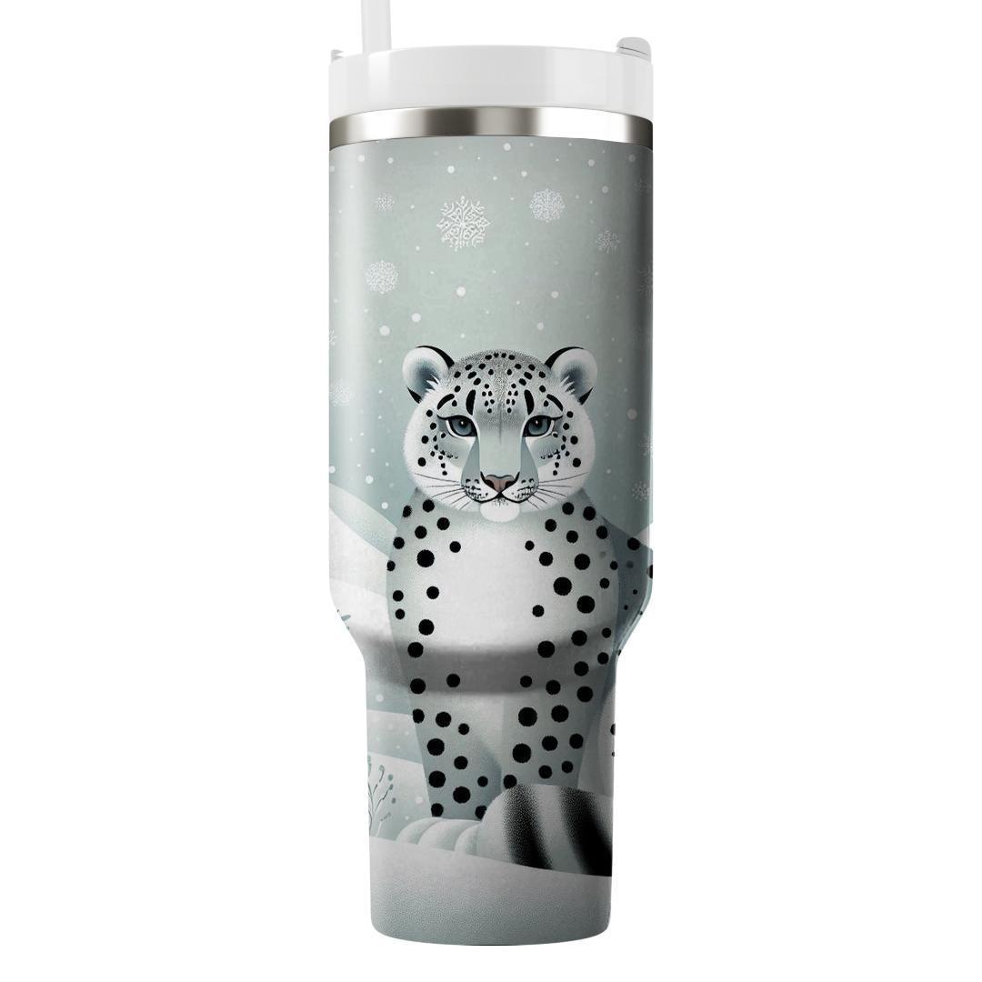 Glistening Snow Leopard  Tumblers With Lids