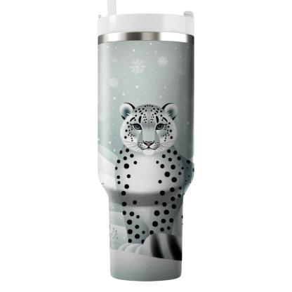 Glistening Snow Leopard  Tumblers With Lids