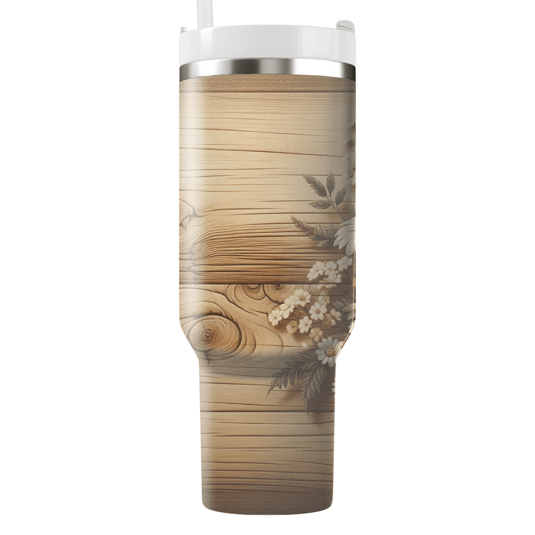 Rustic Daisy Meadow  Tumblers With Lids