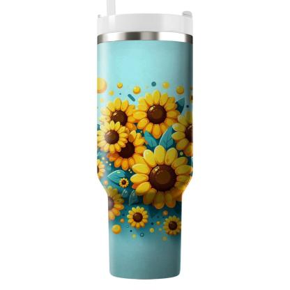 Charming Sunflower Burst  Insulated Tumblers