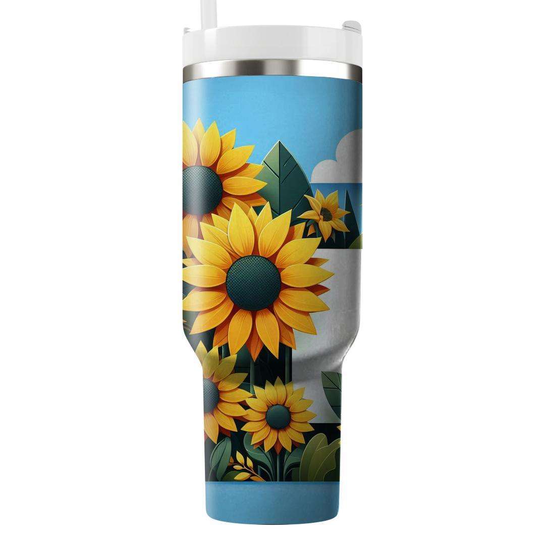 Blossoming Sunflowers  Unique Tumblers
