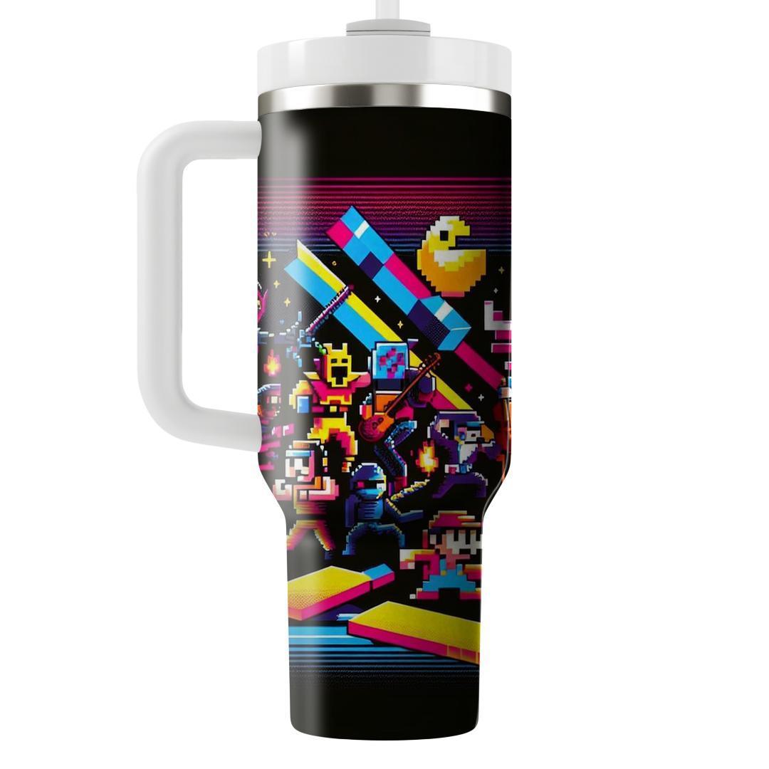 Pixel Art Heroes  Tumblers With Lids