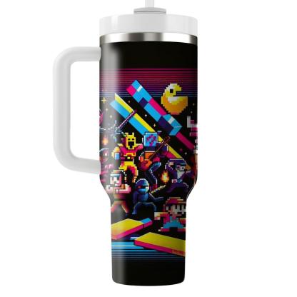 Pixel Art Heroes  Tumblers With Lids