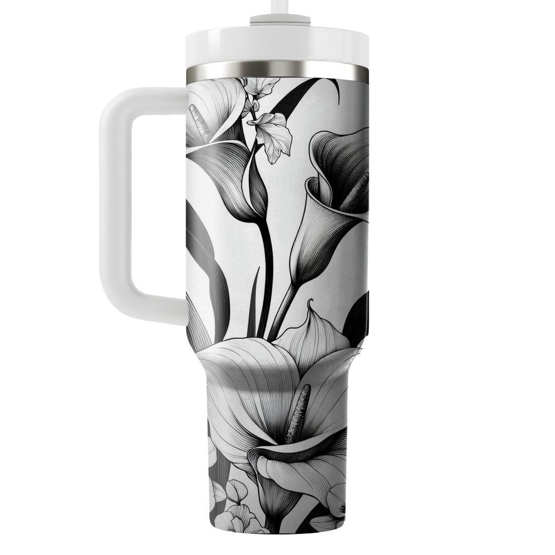 Floral Elegance Noir  Tumbler Cups
