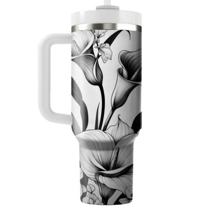 Floral Elegance Noir  Tumbler Cups