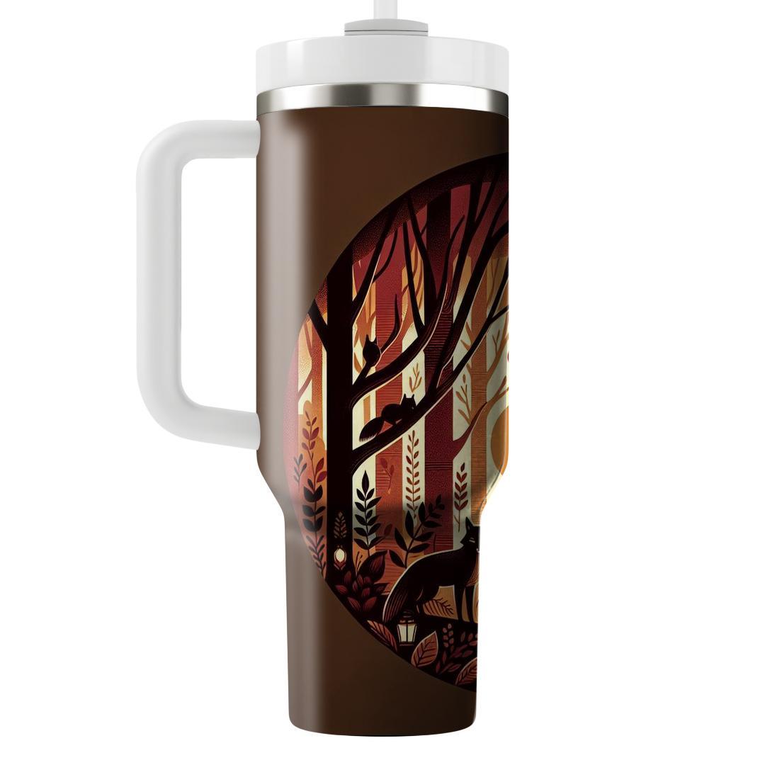 Autumn Twilight Forest  Decorative Tumblers