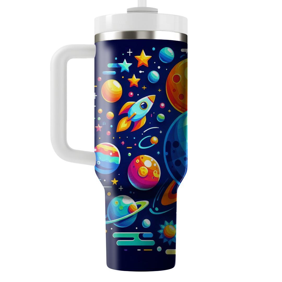Funky Cosmic Exploration  Travel Tumblers