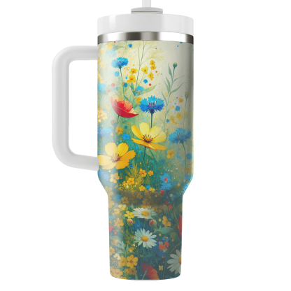 Floral Symphony  Tumblers With Lids
