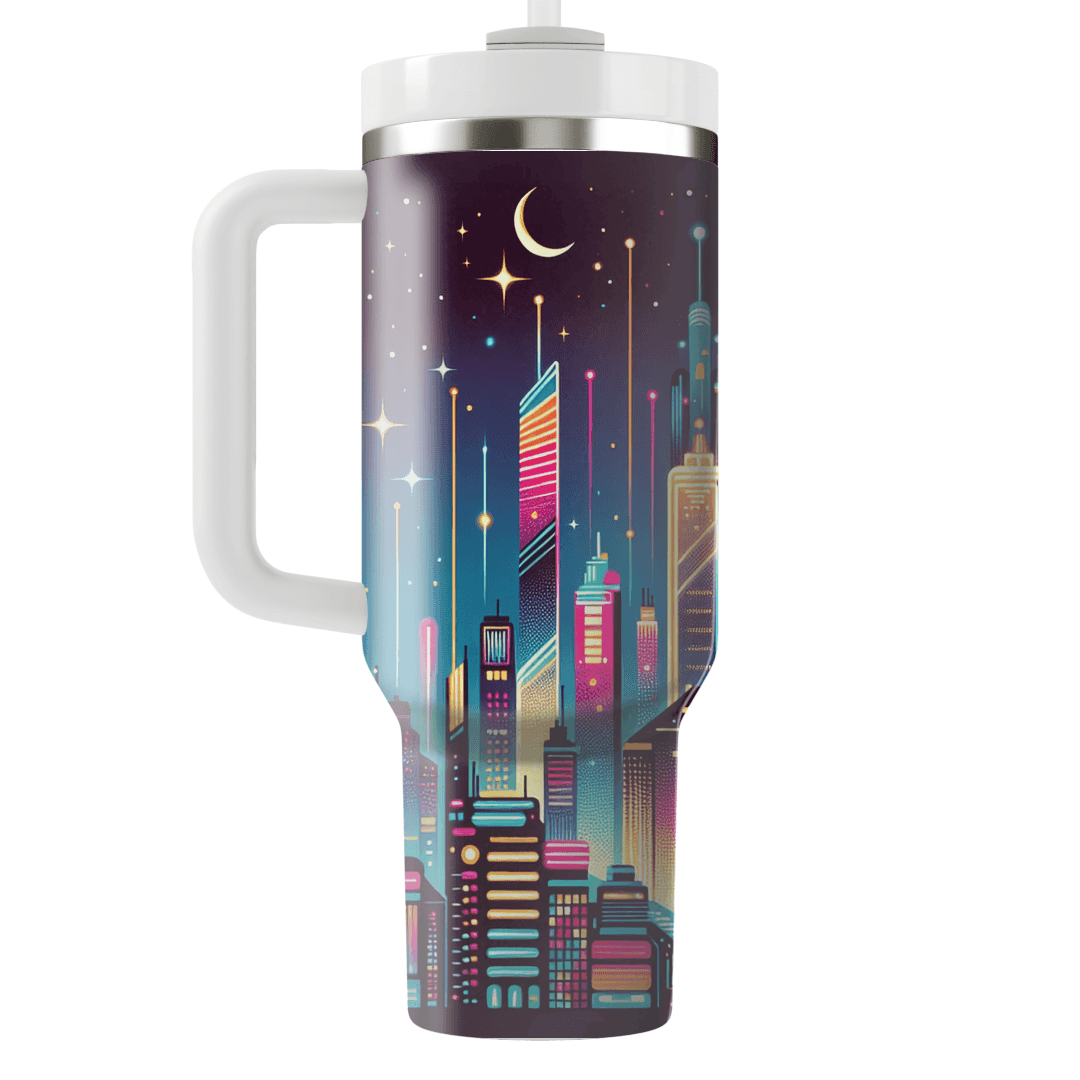 Futuristic Cityscape Travel Tumblers