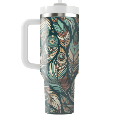 Charming Boho Feathers  Custom Tumblers