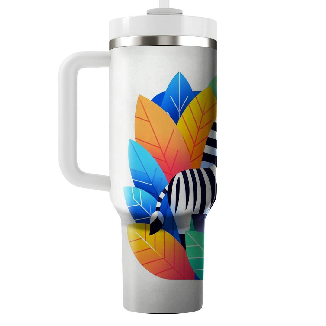 Rainbow Zebra Stripes  Personalized Tumblers