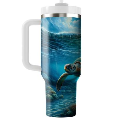 Soothing Sea Turtle Journey  Travel Tumblers