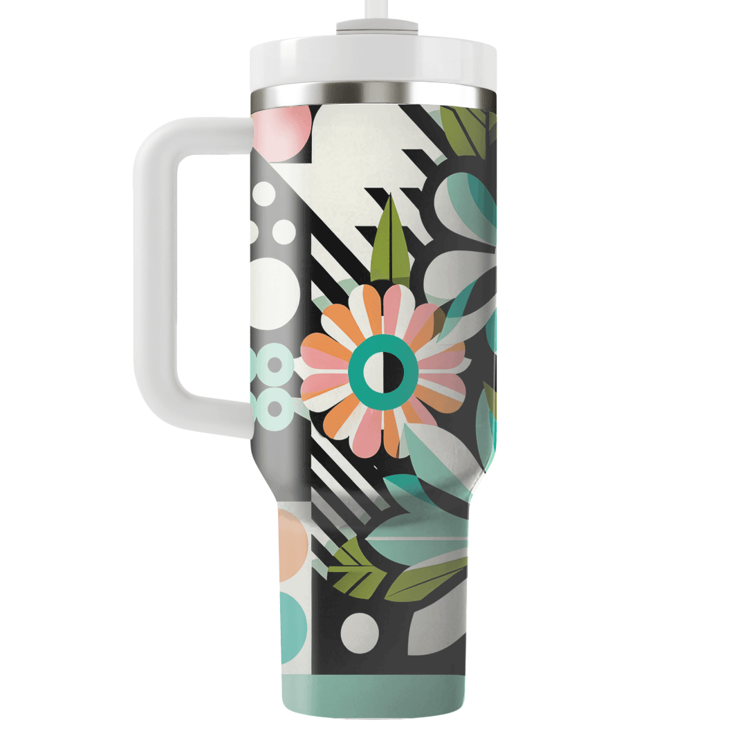 Mod Floral Geometric  Personalized Tumblers