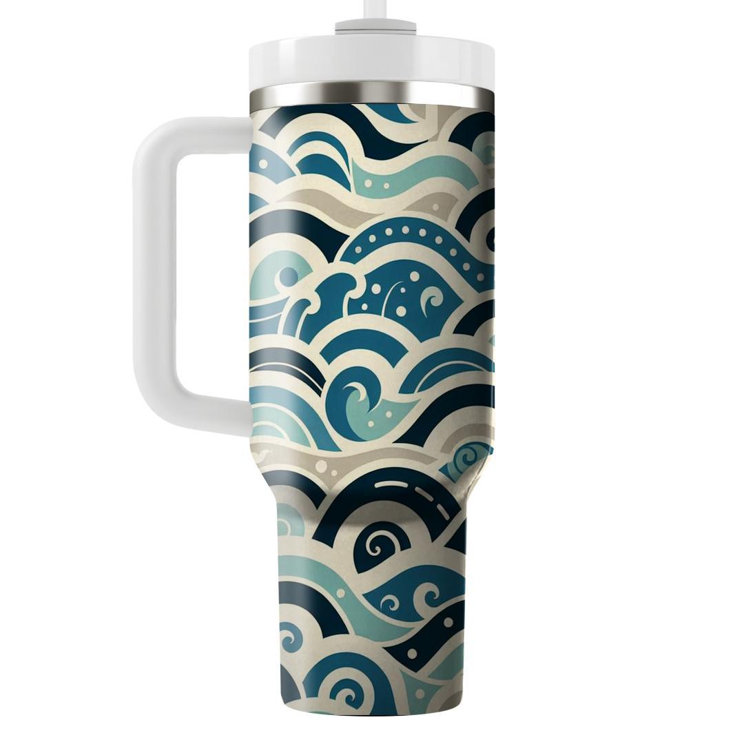 Charming Nautical Waves  Travel Tumblers