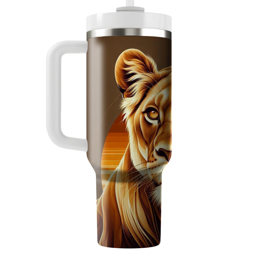 Fierce Lioness Gaze  Travel Tumblers