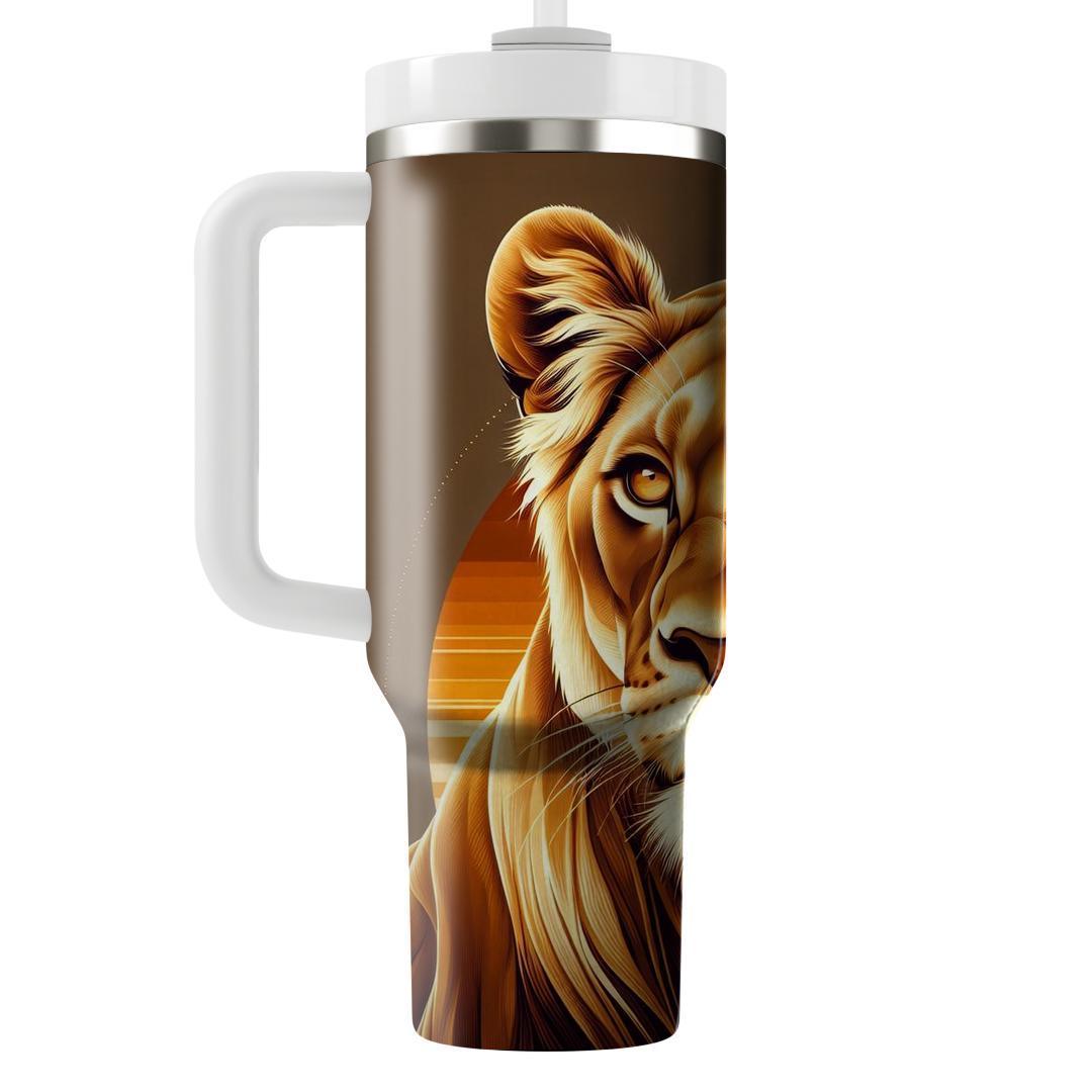 Fierce Lioness Gaze  Travel Tumblers