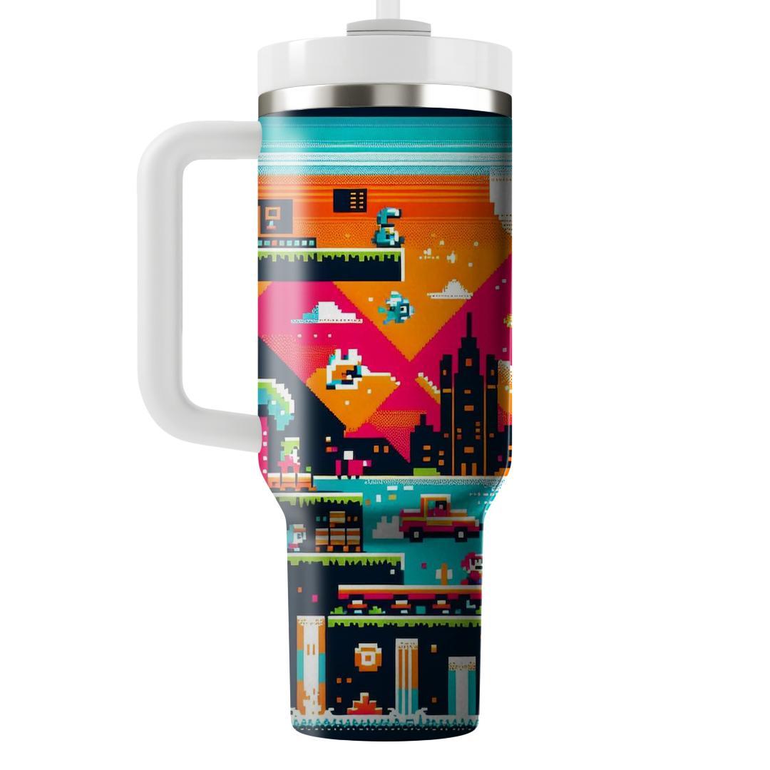 Pixel Pop Adventure  Personalized Tumblers