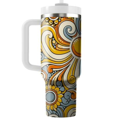 Charming Sunshine Swirls  Travel Tumblers