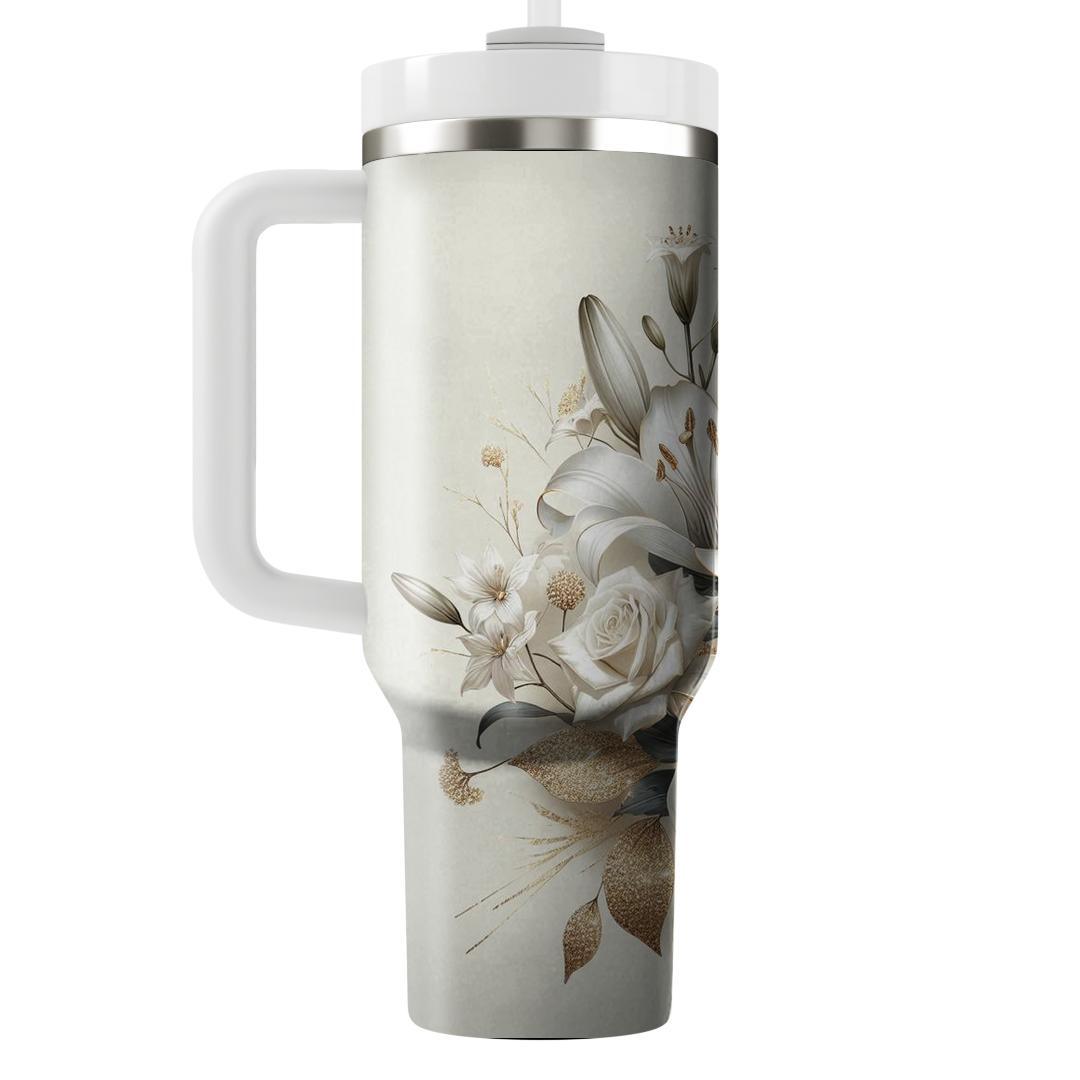 Golden Floral Dreams  Tumbler Cups