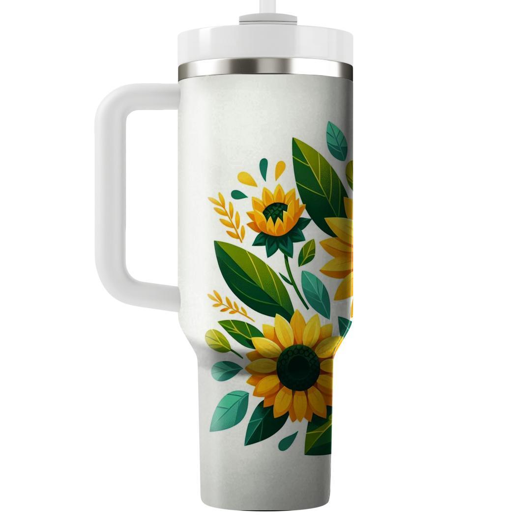 Bright Sunflower Charm  Unique Tumblers