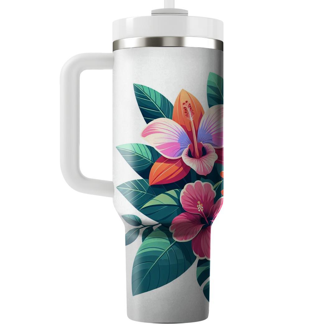 Lush Floral Escape  Tumblers With Lids