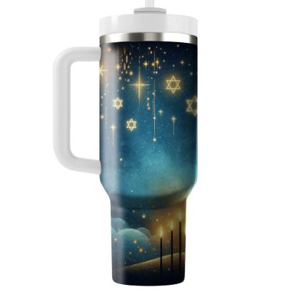 Ritual Of Lights - Hanukkah Glow  Tumblers With Lids