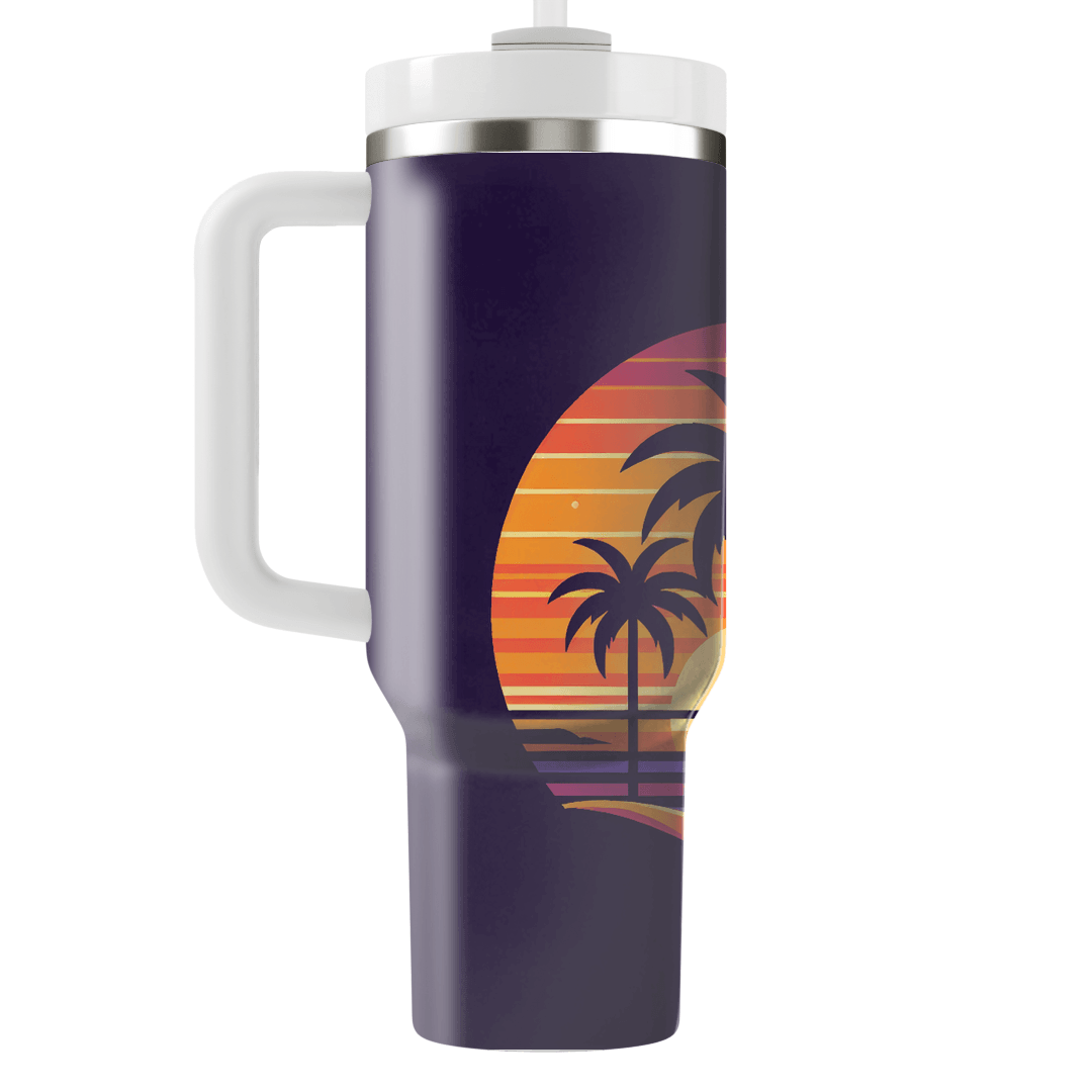 Retro Sunset Palms Unique Tumblers