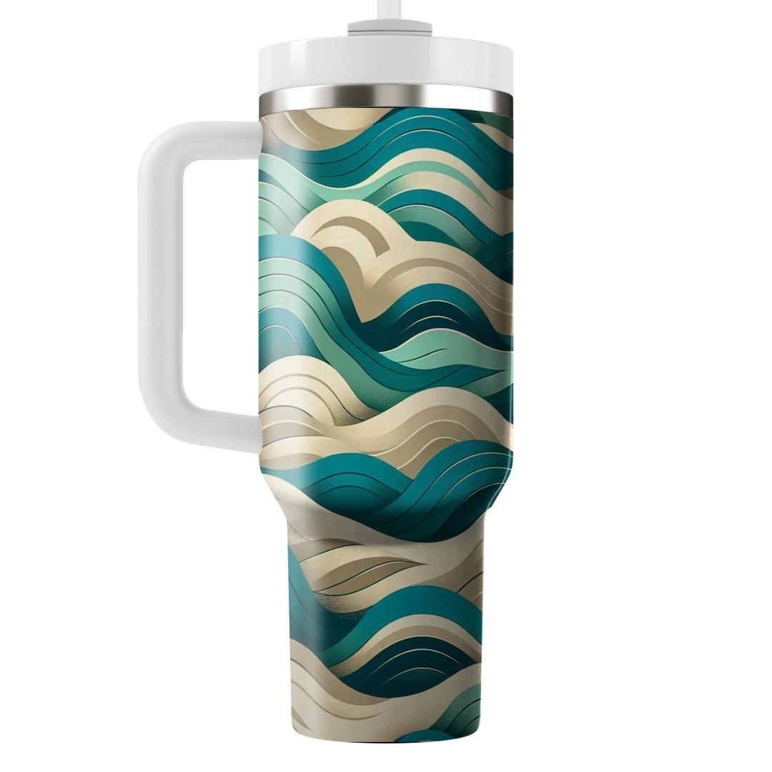 Abstract Ocean Wave Motif  Custom Tumblers