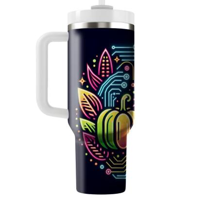 Digital Harvest - Futuristic Thanksgiving  Tumblers With Lids