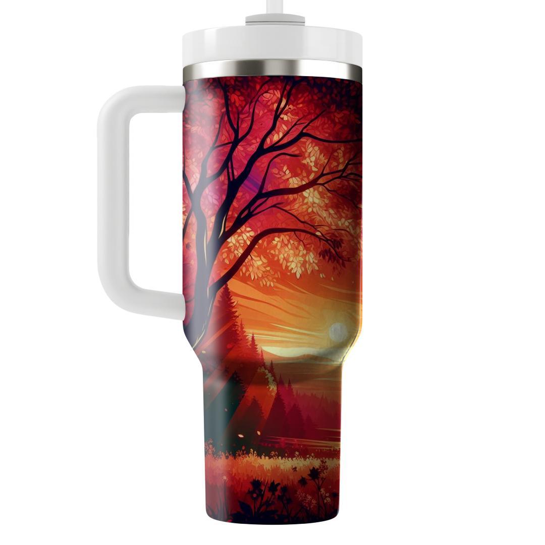 Autumn Twilight Trail  Travel Tumblers