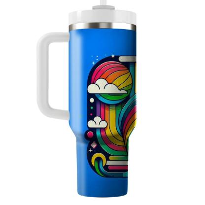 80s Retro Rainbow  Personalized Tumblers