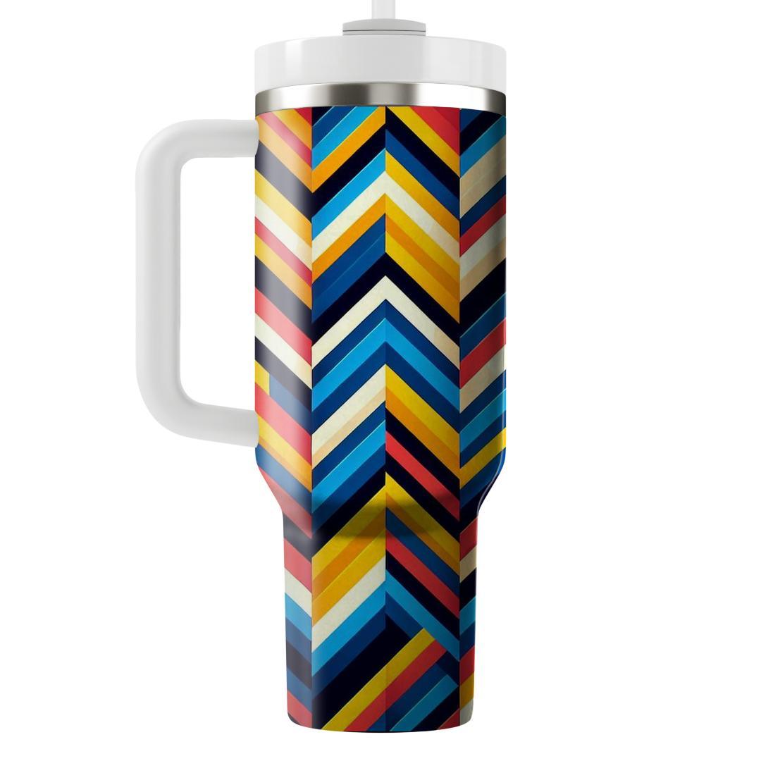 Retro Chevron Delight  Travel Tumblers