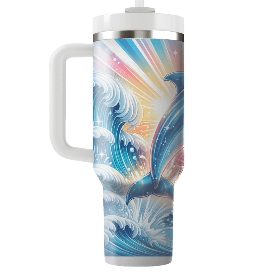 Playful Dolphin Splash  Tumblers With Lids