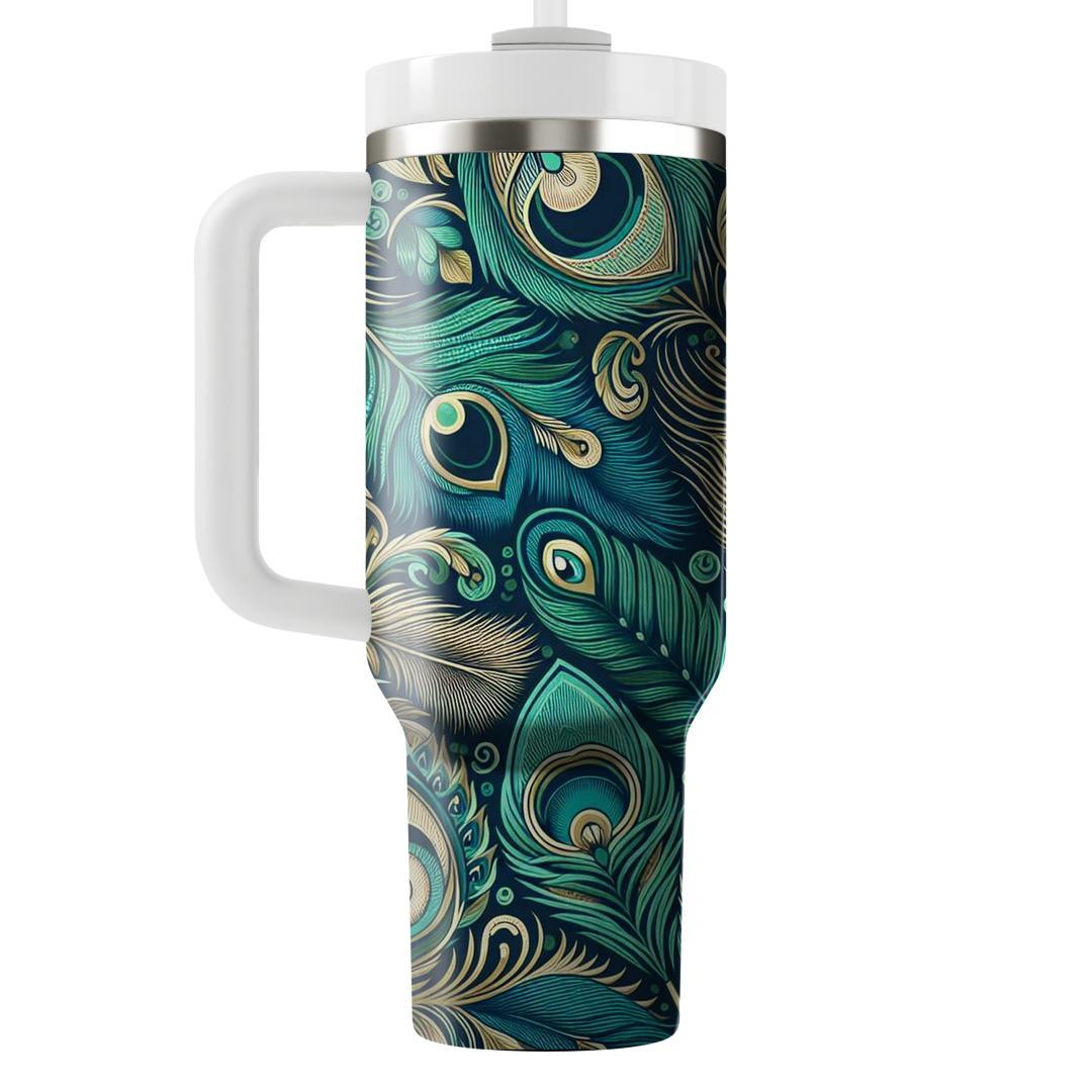 Peacock Feather Splendor  Decorative Tumblers
